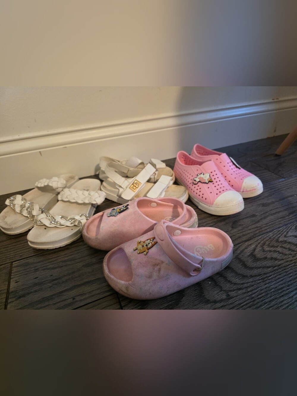 Kids Pink Slip-On Clog Sandals with Playful Charm